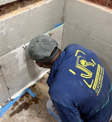 Assentamento do porcelanato com nível a laser